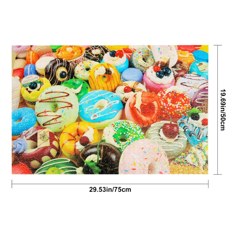 Tektalk 1000 Pieces Jigsaw Puzzles for Teens & Adults (Donut Feast) - Image 2